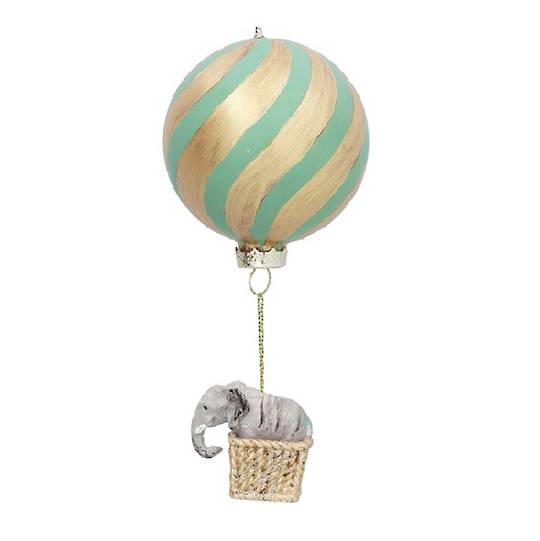 Wood & Resin Elephant Hot Air Balloon 19cm *ETA Nov